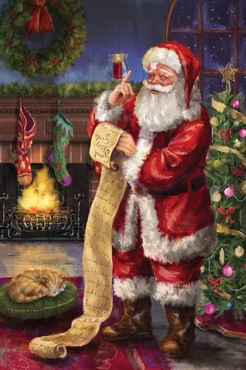 Santa With His List by Marcello Corti wall art