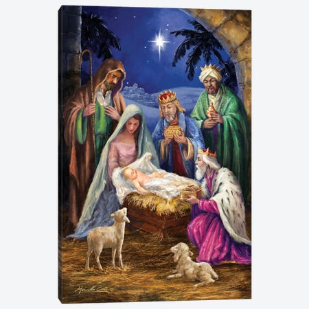 Holy Family with 3 Kings Canvas Print #MLL23} by Marcello Corti Canvas Wall Art