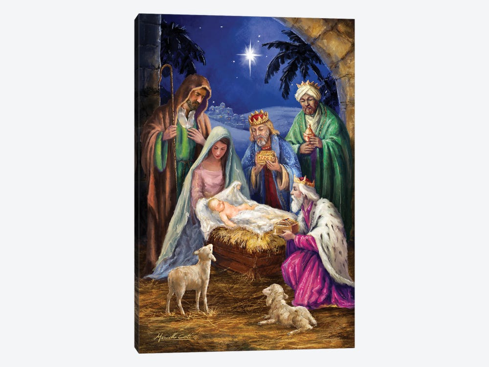 Holy Family with 3 Kings by Marcello Corti 1-piece Canvas Art Print