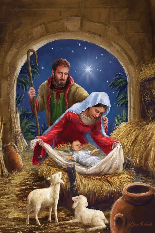 Holy Family with sheep by Marcello Corti wall art