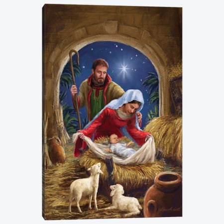Holy Family with sheep Canvas Print #MLL24} by Marcello Corti Art Print