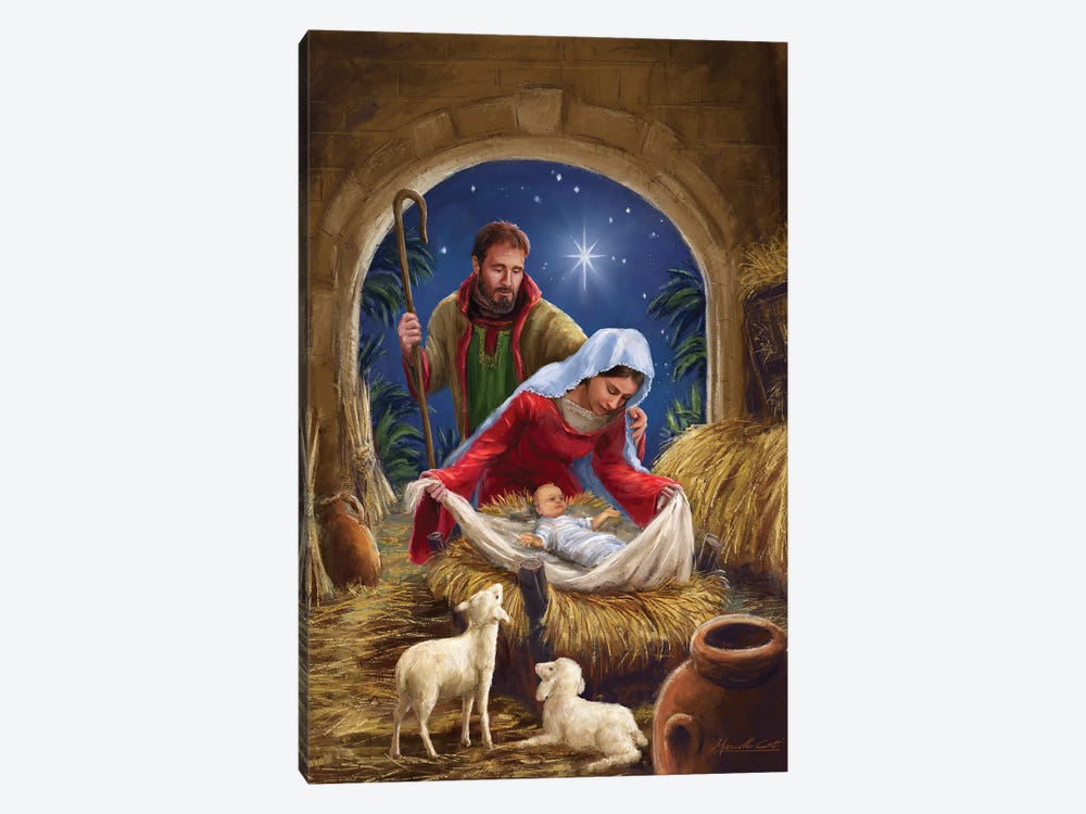 Holy Family with sheep by Marcello Corti 1-piece Canvas Art