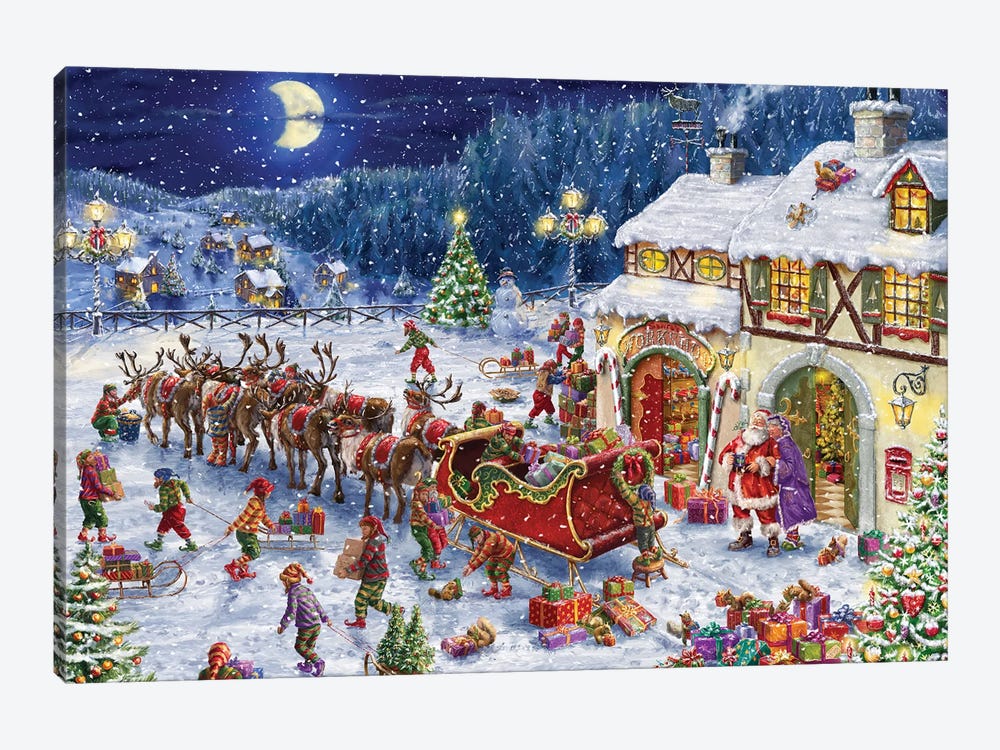 Packing up the Sleigh by Marcello Corti 1-piece Art Print
