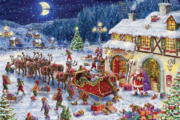 Roaring Brook Art: Packing up the Sleigh by Marcello Corti