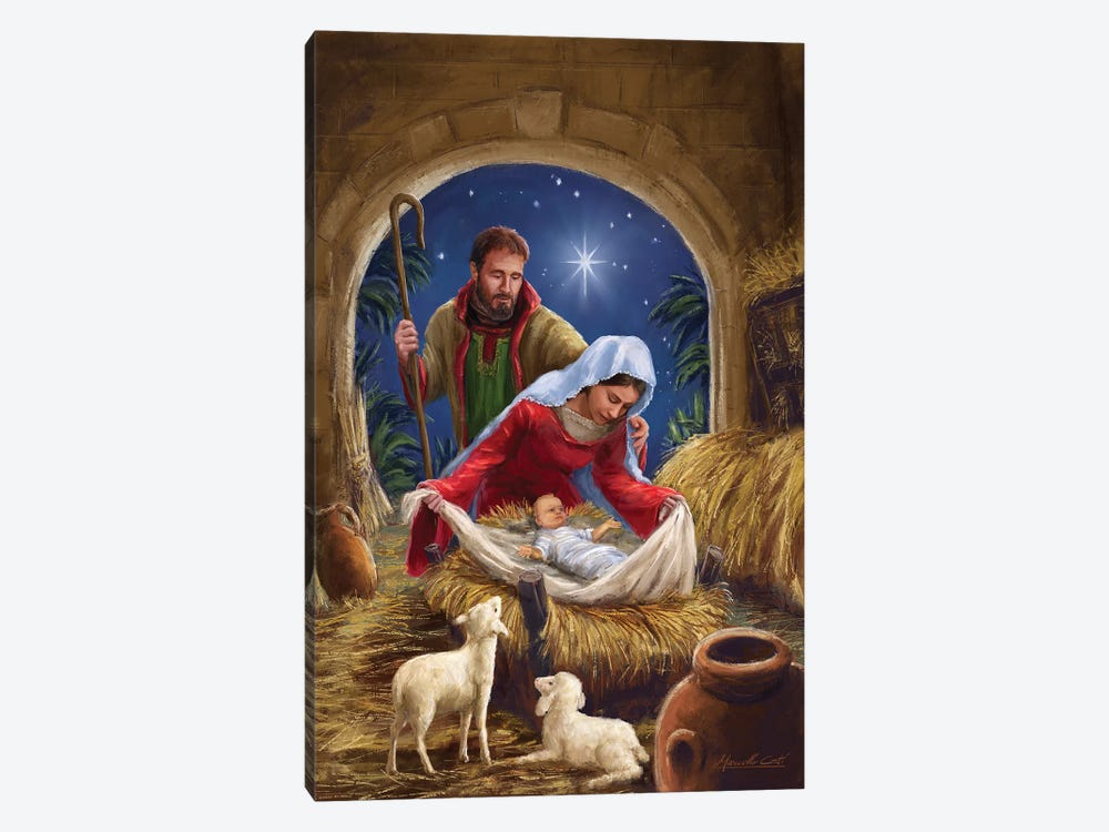 Holy Family With sheep by Marcello Corti 1-piece Canvas Art