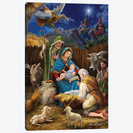 Mary And The Shepards Canvas Print #MLL3} by Marcello Corti Canvas Art
