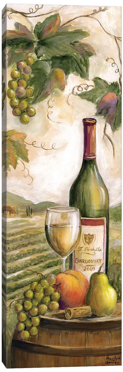 Wine Country White Canvas Art Print - Wine Art