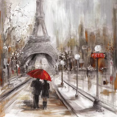 Rainy Paris Canvas Artwork by Marilyn Dunlap | iCanvas