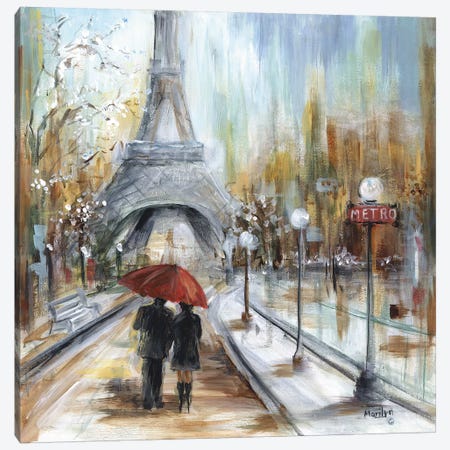 Romantic Paris Canvas Print #MLN19} by Marilyn Dunlap Canvas Print