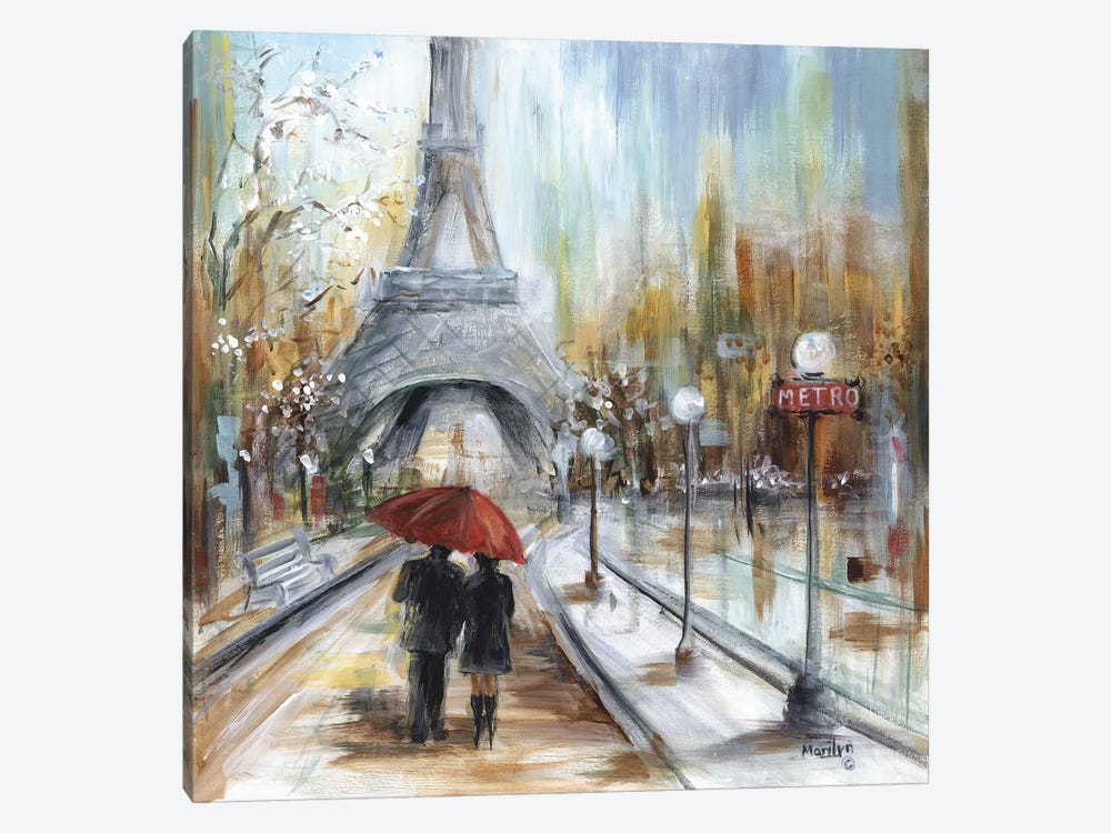 Romantic Paris by Marilyn Dunlap 1-piece Canvas Art Print