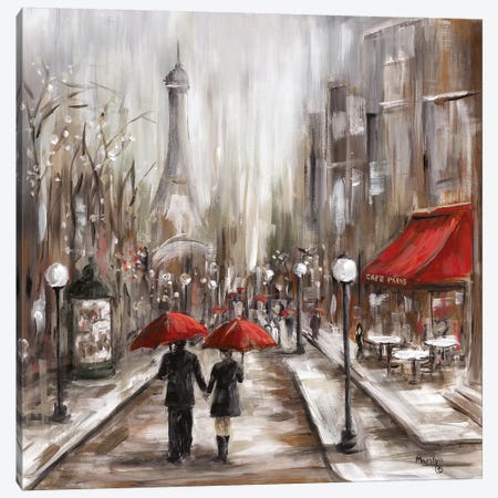 Rainy Afternoon Café Canvas Print #MLN20} by Marilyn Dunlap Canvas Wall Art