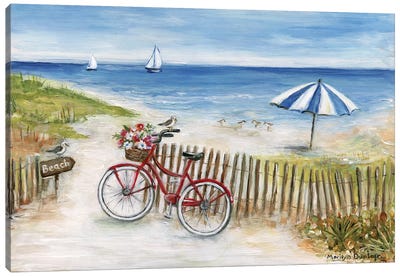 Beach Ride II Canvas Art Print - Bicycle Art