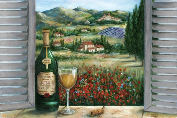 Marilyn Dunlap: Tuscan White and Poppies by Marilyn Dunlap