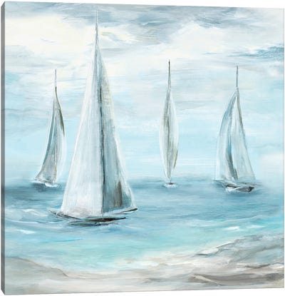 Soft Summer Wind I Canvas Art Print - 3-Piece Beach Art