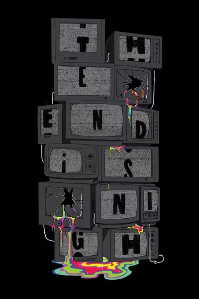 The End Is Nigh by Mathiole framed canvas print