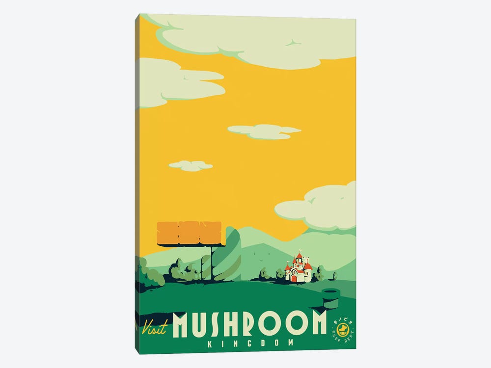 Visit Mushroom Kingdom by Mathiole 1-piece Art Print
