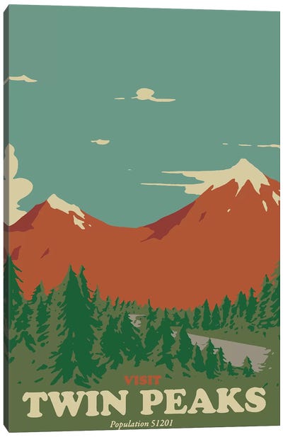 Visit Twin Peaks Canvas Art Print - Drama TV Show Art