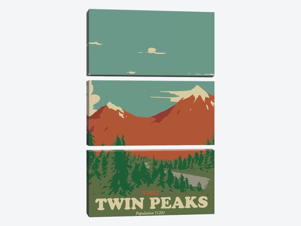 Visit Twin Peaks by Mathiole 3-piece Canvas Print