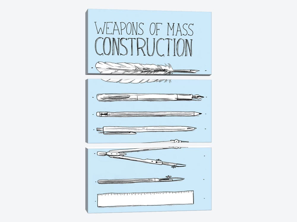 Weapons Of Mass Construction by Mathiole 3-piece Canvas Art Print