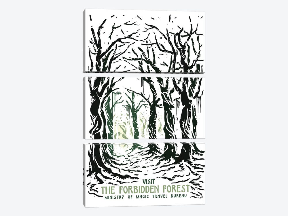 Visit The Forbidden Forest by Mathiole 3-piece Canvas Print