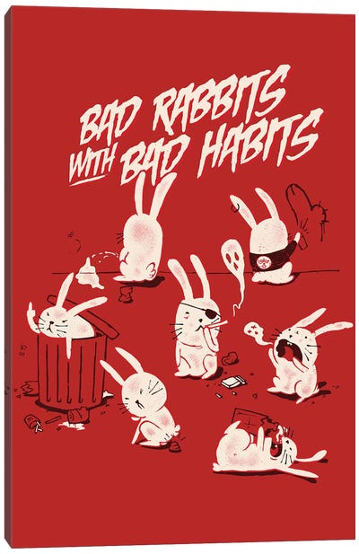 Bad Rabbits Canvas Art Print - Mathiole
