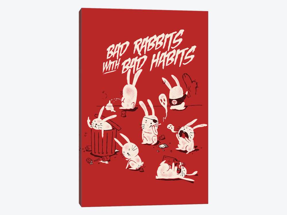 Bad Rabbits by Mathiole 1-piece Canvas Wall Art