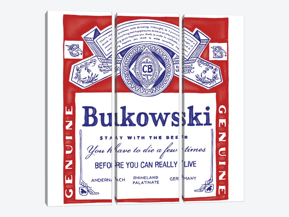 Bukowski by Mathiole 3-piece Canvas Art