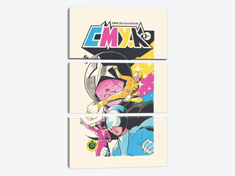 CMYK Squad by Mathiole 3-piece Art Print