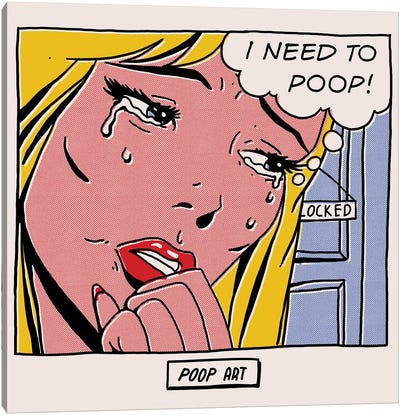 Poop Art Canvas Art Print - Bathroom Humor Art
