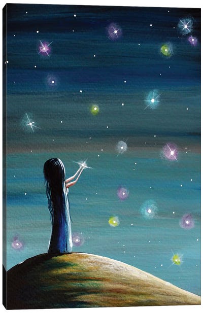 Keeping Her Dreams Alive Canvas Art Print - Kids Astronomy & Space Art