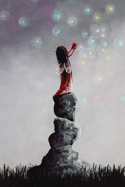 Little Garnet Fairy by Moonlight Art Parlour canvas print