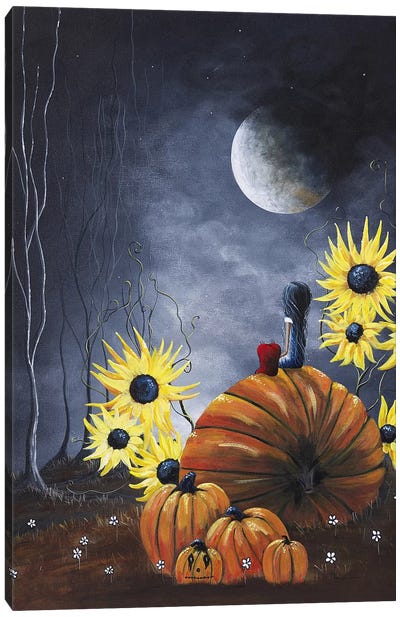 Midnight In The Pumpkin Patch Canvas Art Print - Moonlight Art Parlour
