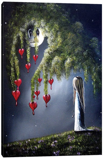 Night Of The Bleeding Hearts Canvas Art Print - Moonlight Art Parlour