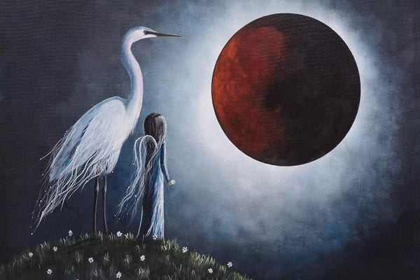 Moonlight Art Parlour: Night With The Great Egret by Moonlight Art Parlour
