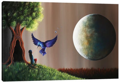 Once Upon A Midnight Sky  Canvas Art Print - Moonlight Art Parlour