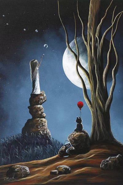 Kids Astronomy & Space Art: Please Tell Him We Still Miss Him by Moonlight Art Parlour