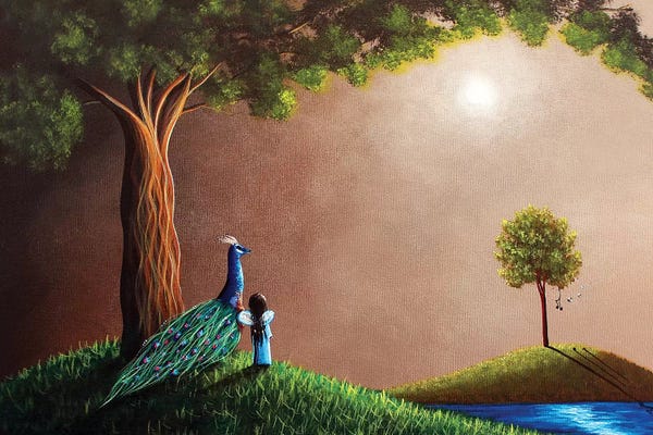 Peacocks: Pond Of Enchantment by Moonlight Art Parlour