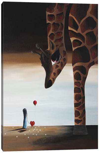 Stop To Love Canvas Art Print - Giraffe Art