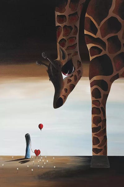 Giraffes: Stop To Love by Moonlight Art Parlour
