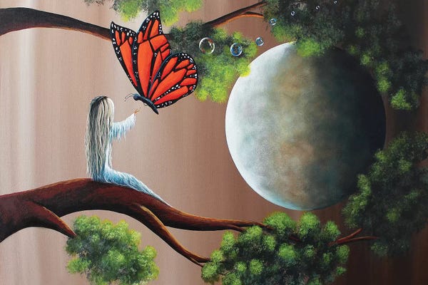 Monarch Butterflies: Summer Dreaming by Moonlight Art Parlour