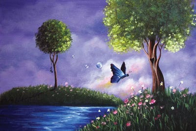 Butterfly Lake by Moonlight Art Parlour canvas print