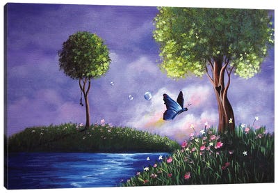 Butterfly Lake Canvas Art Print - Moonlight Art Parlour