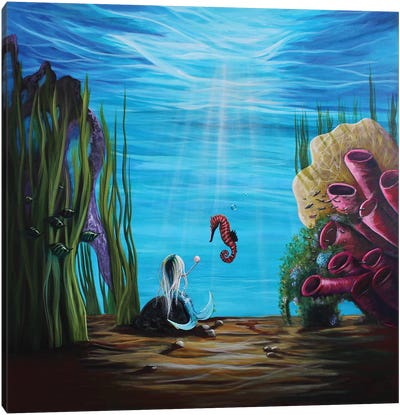 Enchantment Under The Sea Canvas Art Print - Seahorse Art
