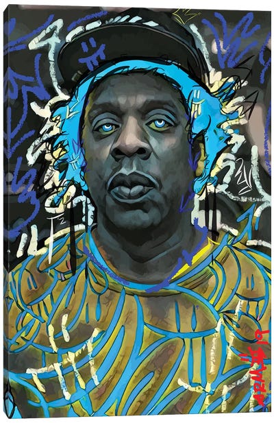 Jayz Blue Canvas Art Print - Jay-Z