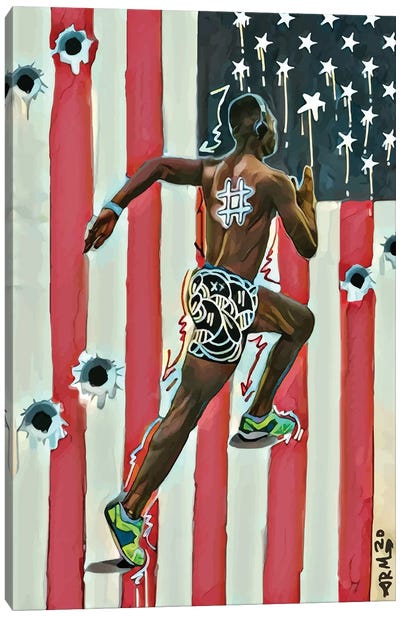 Jogging While Black Canvas Art Print - Black History Month