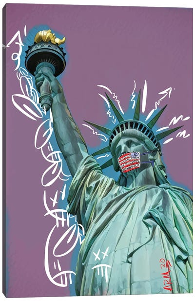Stay Safe! Canvas Art Print - Statue of Liberty Art