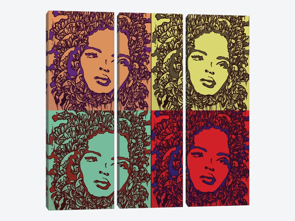 The Many Faces Of Lauryn Hill by Arm Of Casso 3-piece Canvas Wall Art