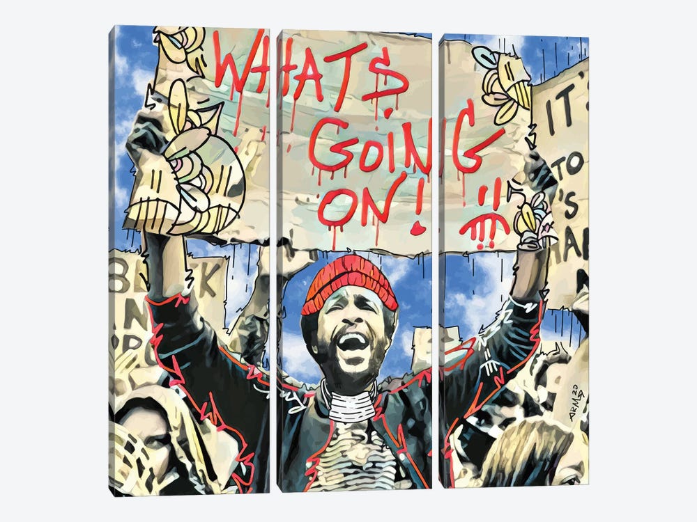 What's Going On! by Arm Of Casso 3-piece Canvas Wall Art