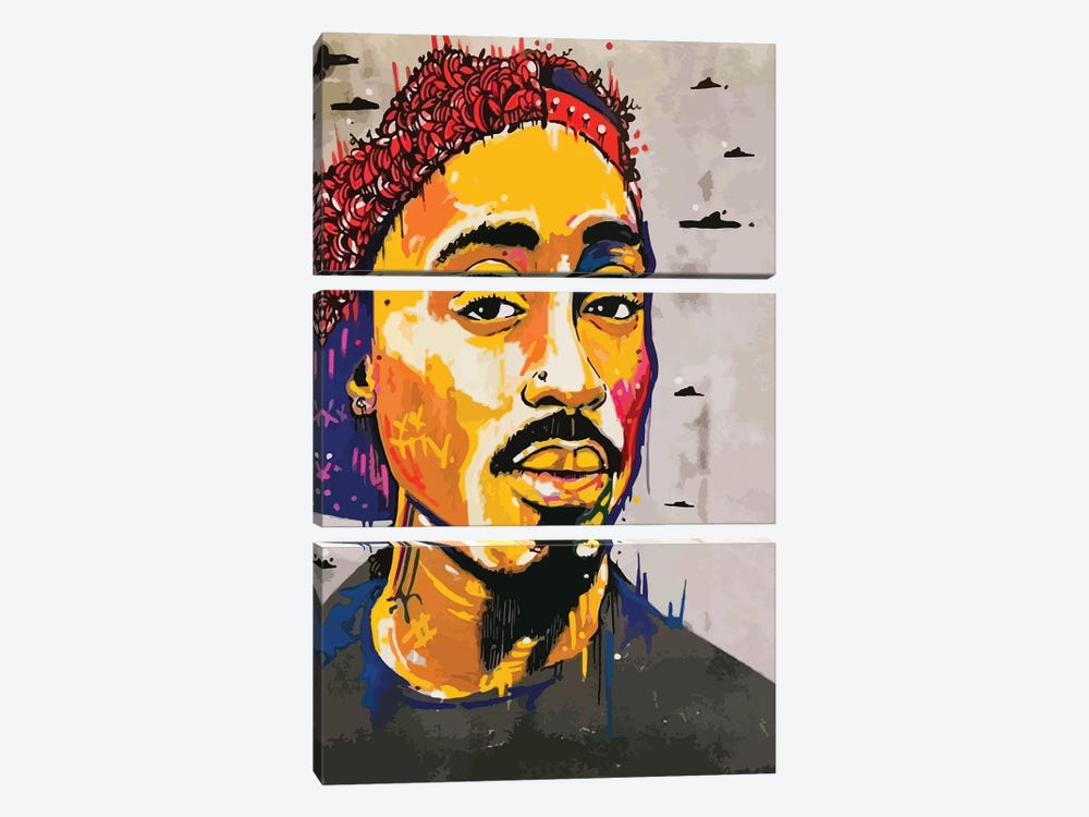 Tupac II by Arm Of Casso 3-piece Canvas Art Print