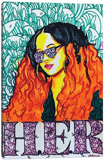 Her Canvas Art Print - R&B & Soul Music Art